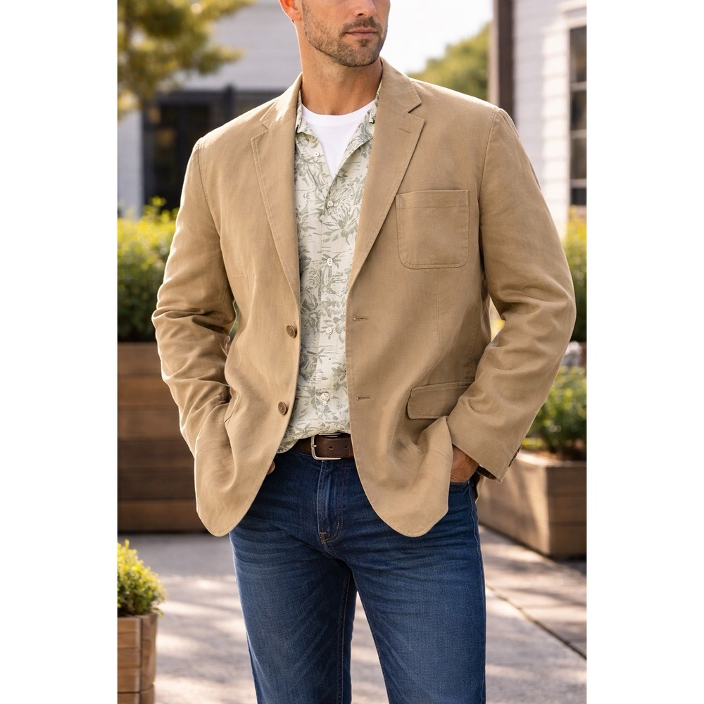 Paradise Collection XL 100%‎ Silk Blazer Tropical Lined Lightweight Resort